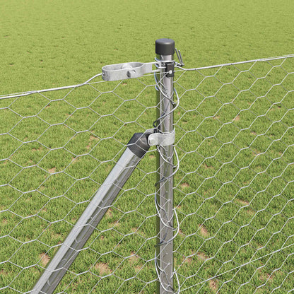 Zaunpfosten Silber 50 x 1,4 m (36 mm Netz) Stahl