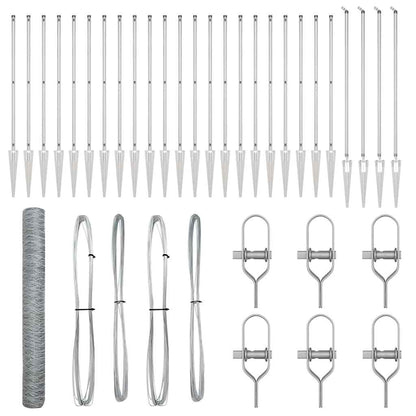 Zaunpfosten Silber 50 x 1,4 m (36 mm Netz) Stahl