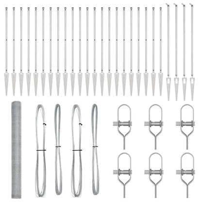 Zaunpfosten Silber 50 x 1,5 m (13 mm Maschen) Stahl