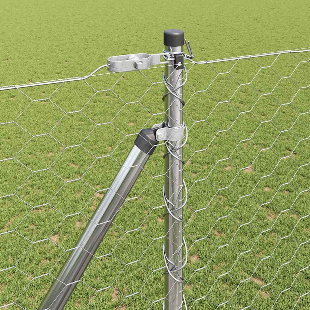 Zaunpfosten Silber 50 x 1,5 m (50 mm Maschen) Stahl