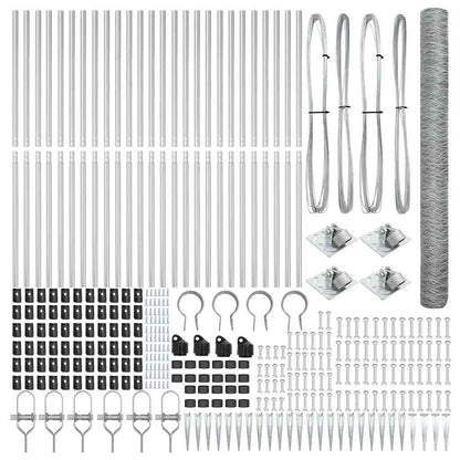 Zaunpfosten Silber 50 x 1,6 m (36 mm Gitter) Stahl