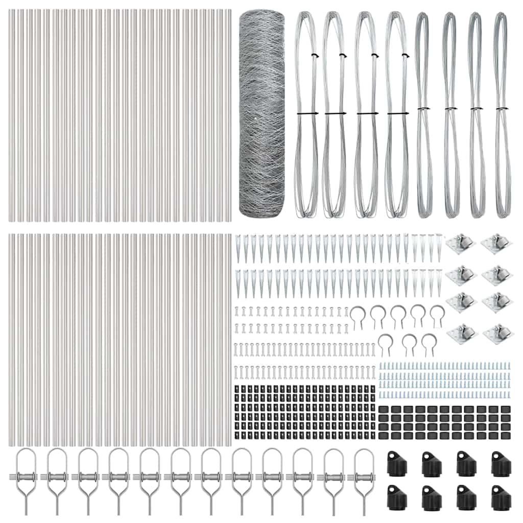 vidaXL Zaunpfosten Silber 100 x 0,4 m (36 mm Maschen) Stahl