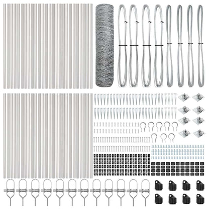 vidaXL Zaunpfosten Silber 100 x 0,4 m (36 mm Maschen) Stahl