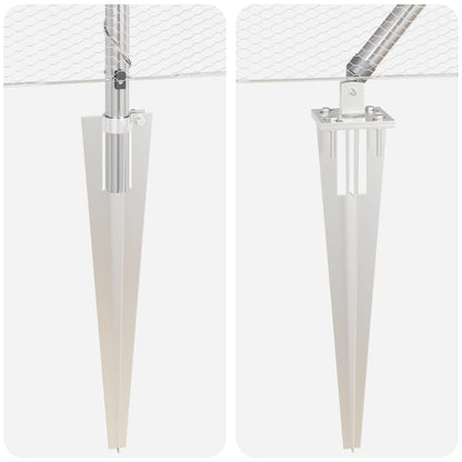 Zaunpfosten Silber 100 x 0,5 m (13 mm Netz) Stahl