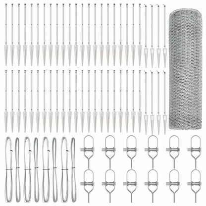 Zaunpfosten Silber 100 x 0,5 m (13 mm Netz) Stahl