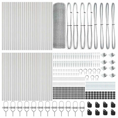 Zaunpfosten Silber 100 x 0,5 m (25 mm Netz) Stahl