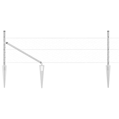 Zaunpfosten Silber 100 x 0,5 m (50 mm Maschenweite) Stahl