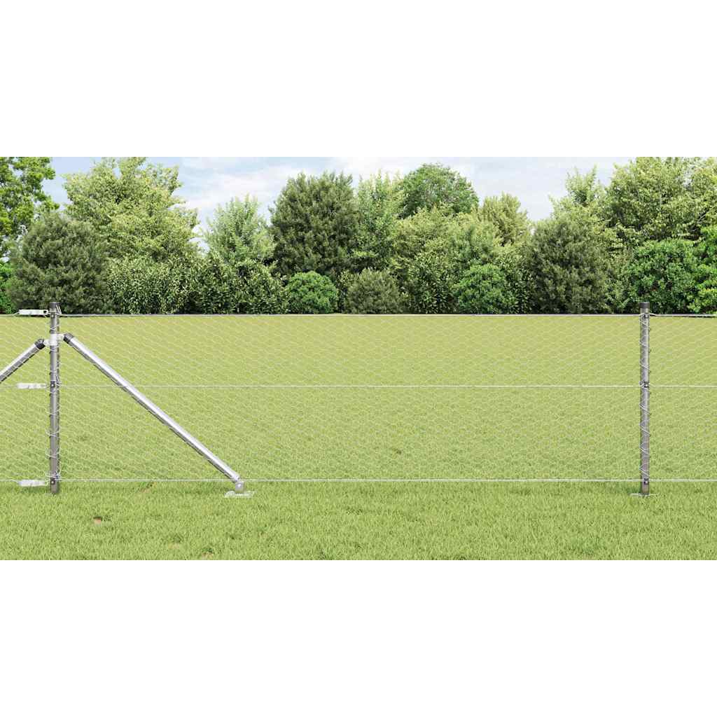 vidaXL Zaunpfosten Silber 100 x 0,6 m (25 mm Maschen) Stahl