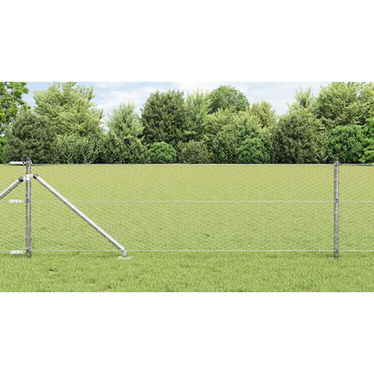vidaXL Zaunpfosten Silber 100 x 0,6 m (25 mm Maschen) Stahl