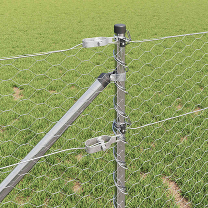 Zaunpfosten Silber 100 x 0,6 m (36 mm Maschen) Stahl