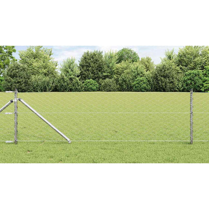 vidaXL Zaunpfosten Silber 100 x 0,6 m (50 mm Masche) Stahl
