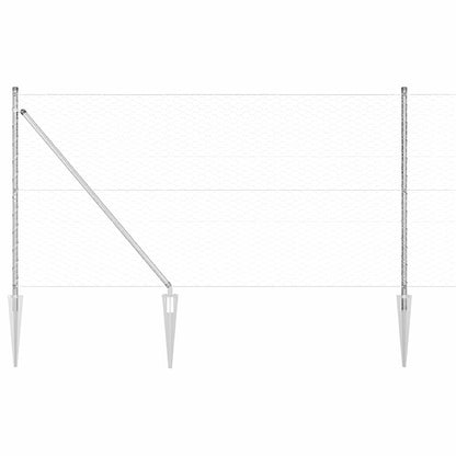 vidaXL Zaunpfosten Silber 100 x 1,2 m (36 mm Maschen) Stahl