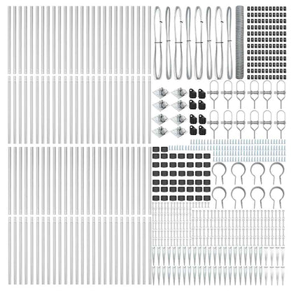 vidaXL Zaunpfosten Silber 100 x 1,2 m (36 mm Maschen) Stahl