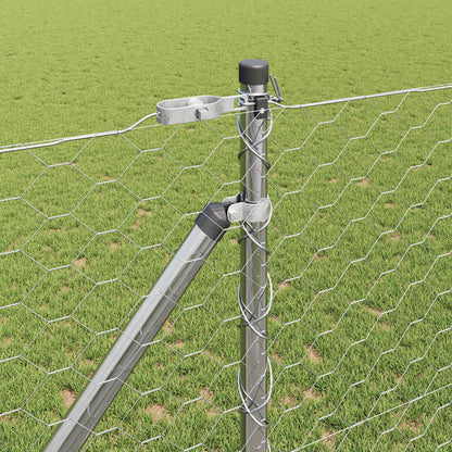 Zaunpfosten Silber 100 x 1,2 m (50 mm Maschenweite) Stahl