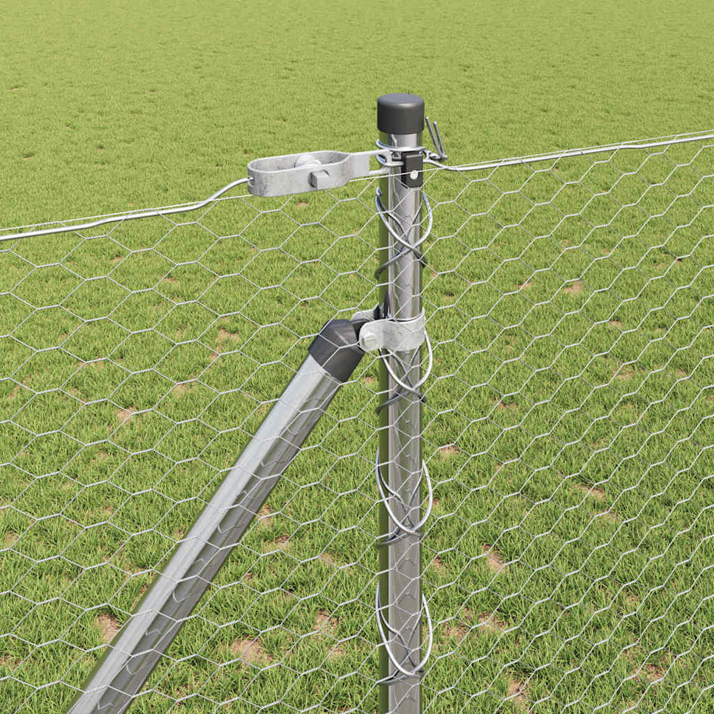 Zaunpfosten Silber 100 x 1,4 m (25 mm Maschenweite) Stahl