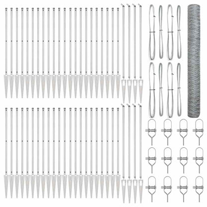 Zaunpfosten Silber 100 x 1,4 m (36 mm Maschenweite) Stahl