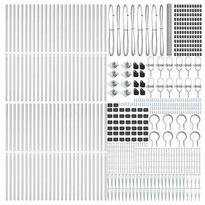 vidaXL Zaunpfosten Silber 100 x 1,5 m (25 mm Maschenweite) Stahl