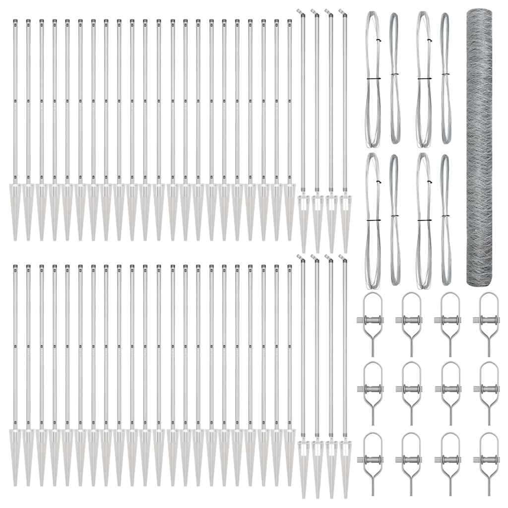 Zaunpfosten Silber 100 x 1,5 m (36 mm Maschenweite) Stahl