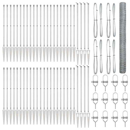 Zaunpfosten Silber 100 x 1,5 m (36 mm Maschenweite) Stahl
