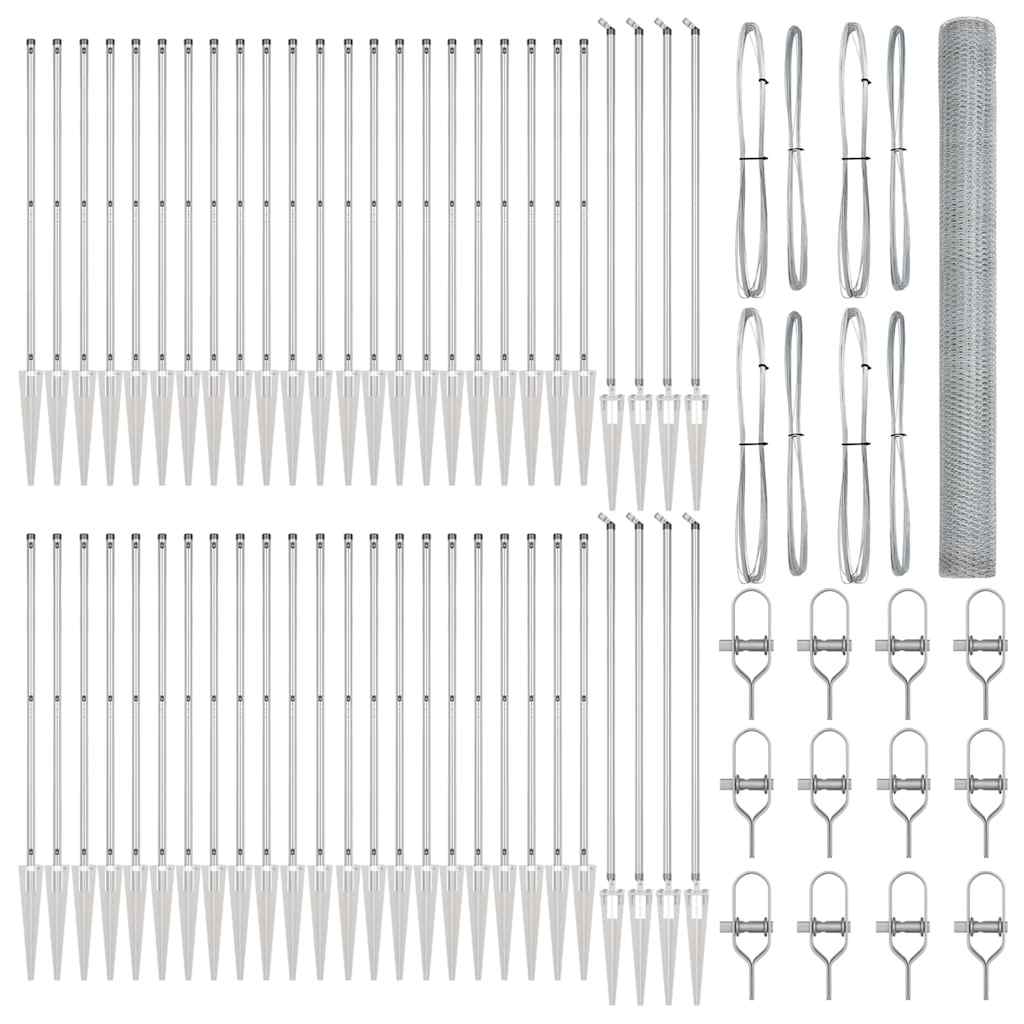 Zaunpfosten Silber 100 x 1,6 m (25 mm Maschennetz) Stahl