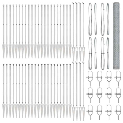 Zaunpfosten Silber 100 x 1,6 m (25 mm Maschennetz) Stahl