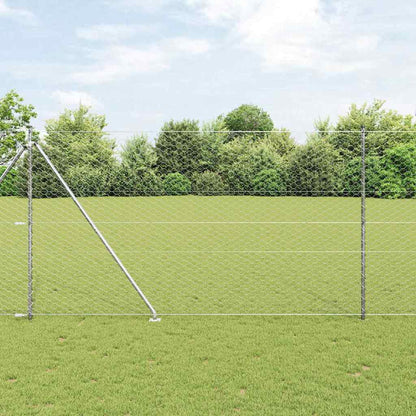 vidaXL Zaunpfosten Silber 100 x 1,6 m (50 mm Maschen) Stahl