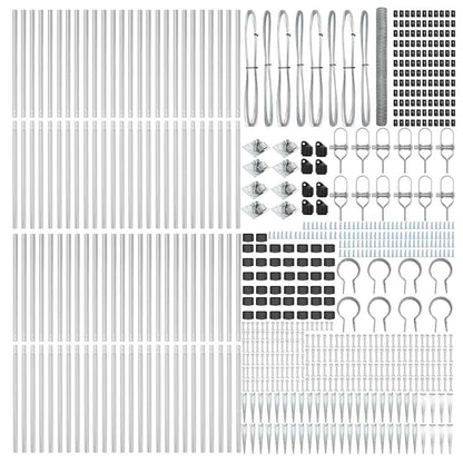 vidaXL Zaunpfosten Silber 100 x 1,6 m (50 mm Maschen) Stahl