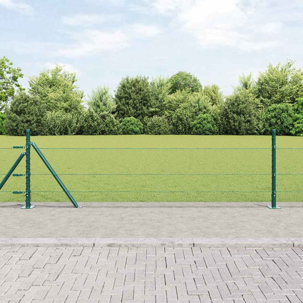 Zaunpfosten Grün 10 x 0,4 m (13 mm Mesh) Stahl und PVC