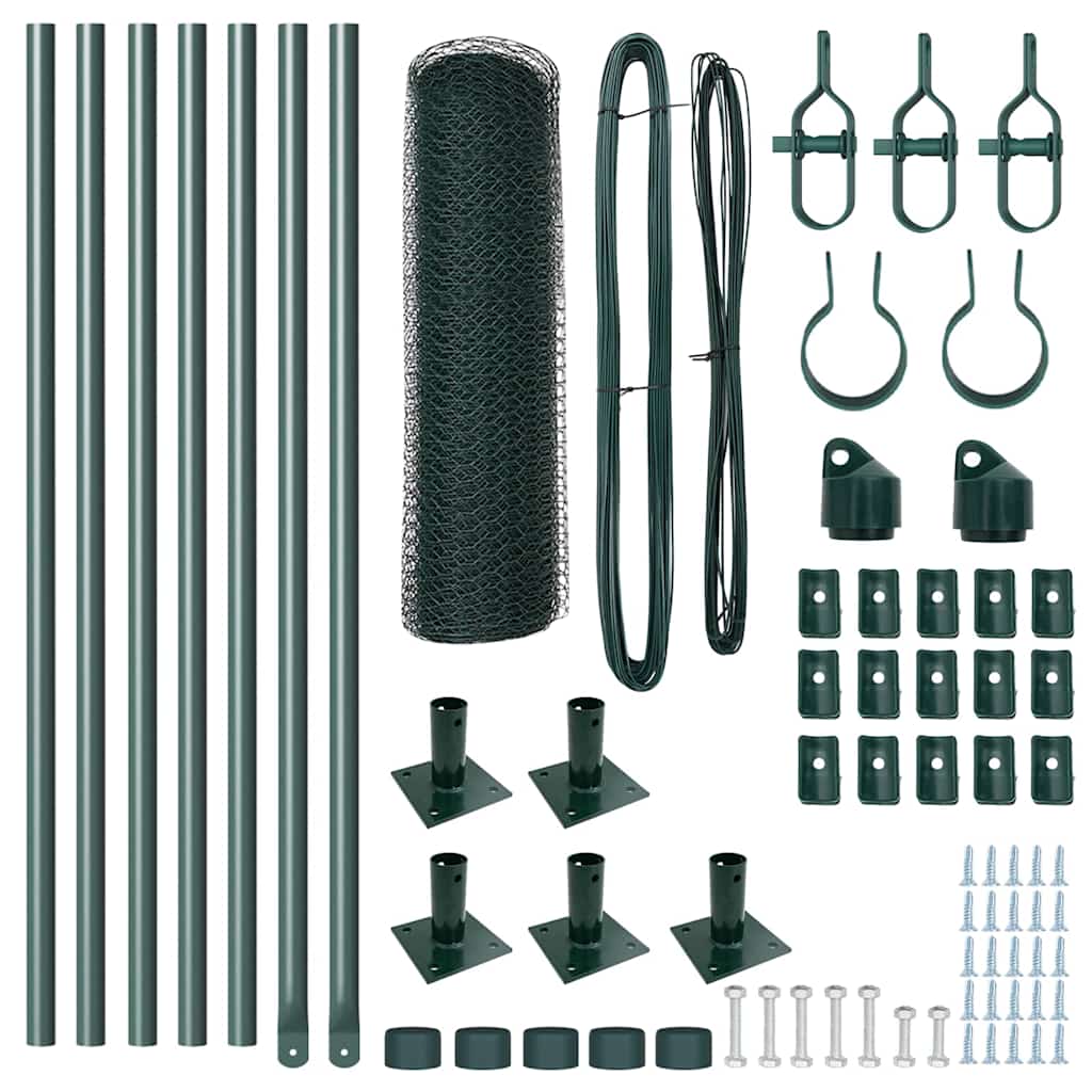 Zaunpfosten Grün 10 x 0,4 m (13 mm Mesh) Stahl und PVC