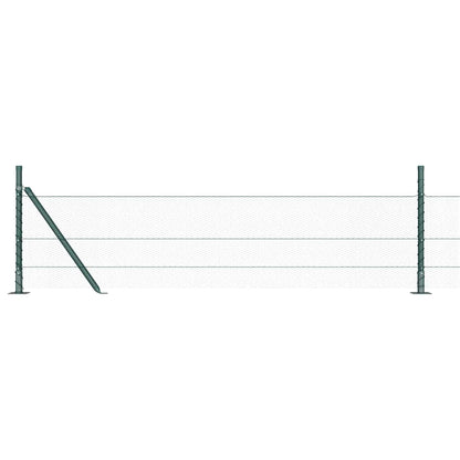 vidaXL Zaunpfosten Grün 10 x 0,5 m (13 mm Netz) Stahl und PVC