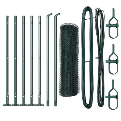 vidaXL Zaunpfosten Grün 10 x 0,6 m (13 mm Maschen) Stahl und PVC
