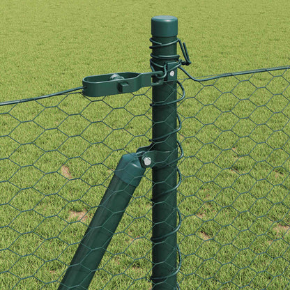 vidaXL Zaunpfosten Grün 10 x 0,8 m (25 mm Masche) Stahl und PVC