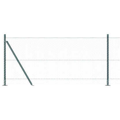 vidaXL Zaunpfosten Grün 10 x 0,8 m (25 mm Masche) Stahl und PVC