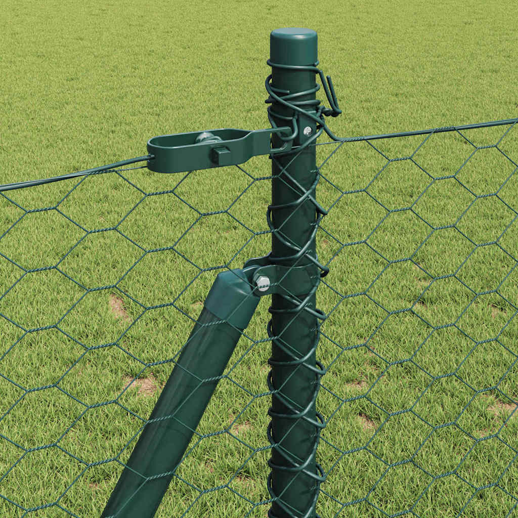 vidaXL Zaunpfosten Grün 10 x 0,8 m (36 mm Mesh) Stahl und PVC