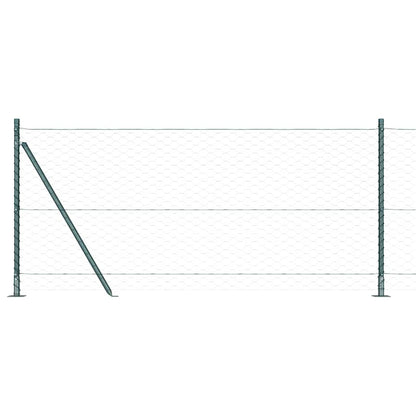 vidaXL Zaunpfosten Grün 10 x 0,8 m (50 mm Masche) Stahl und PVC