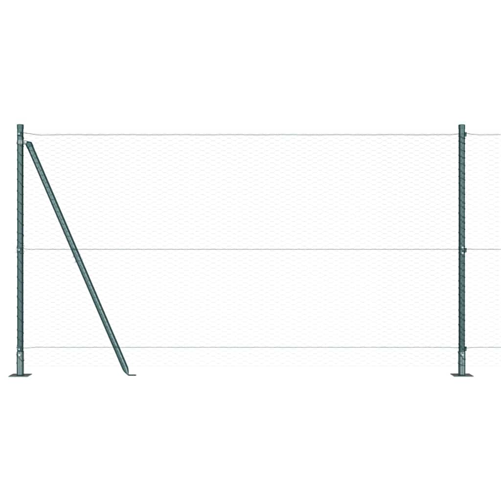 vidaXL Zaunpfosten Grün 10 x 1,2 m (25 mm Maschenweite) Stahl und PVC