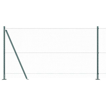 vidaXL Zaunpfosten Grün 10 x 1,2 m (25 mm Maschenweite) Stahl und PVC