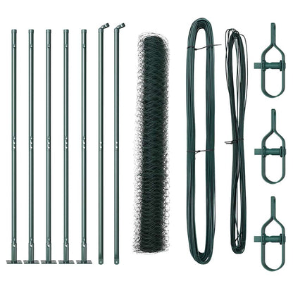 Zaunpfosten Grün 10 x 1,2 m (36 mm Netz) Stahl und PVC