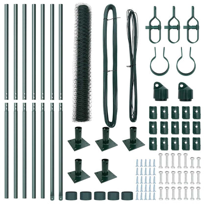 Zaunpfosten Grün 10 x 1,2 m (36 mm Netz) Stahl und PVC