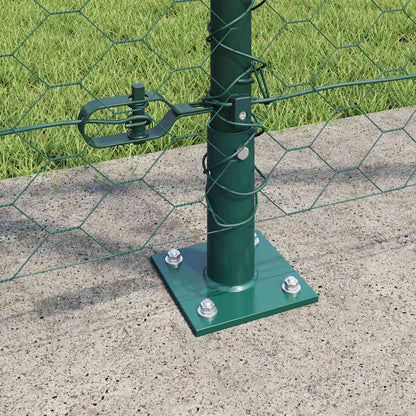 vidaXL Zaunpfosten Grün 10 x 1,2 m (50 mm Maschen) Stahl und PVC