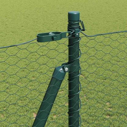vidaXL Zaunpfosten Grün 10 x 1,6 m (25 mm Maschenweite) Stahl und PVC