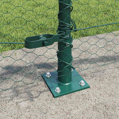 vidaXL Zaunpfosten Grün 25 x 0,5 m (25 mm Netz) Stahl