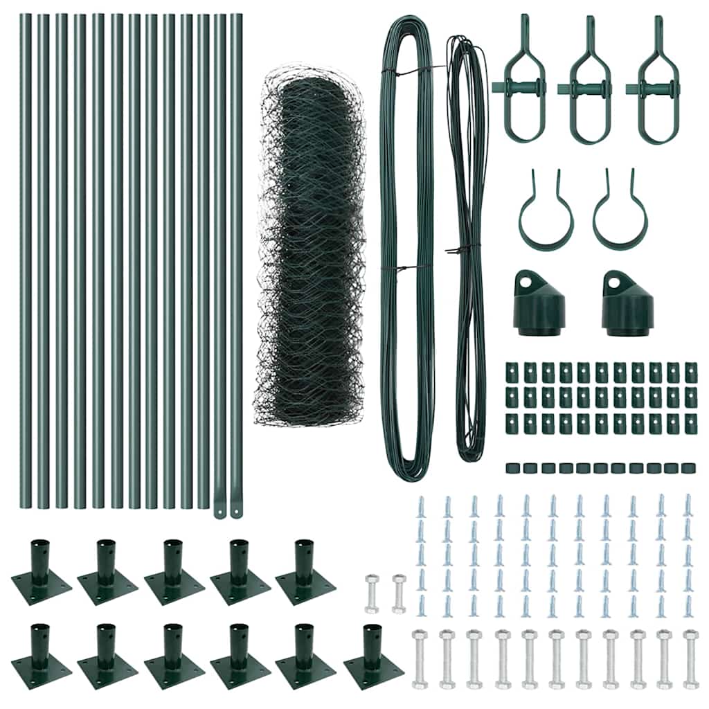 Zaunpfosten Grün 25 x 0,5 m (36 mm Netz) Stahl