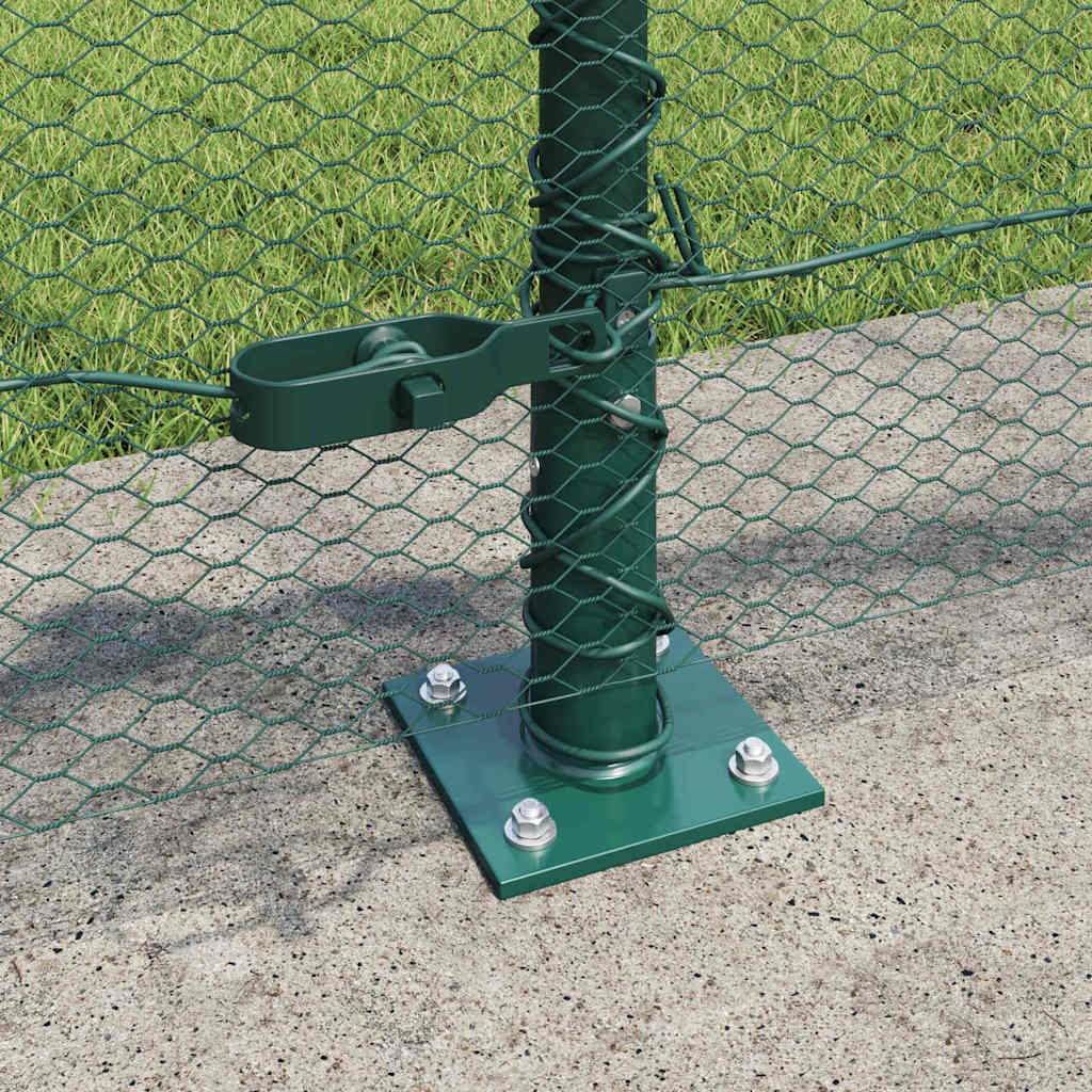 vidaXL Zaunpfosten Grün 25 x 0,6 m (13 mm Maschen) Stahl und PVC