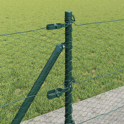 vidaXL Zaunpfosten Grün 25 x 0,6 m (25 mm Maschenweite) Stahl und PVC