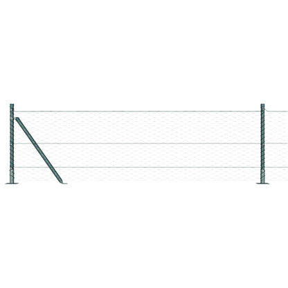 vidaXL Zaunpfosten Grün 25 x 0,6 m (36 mm Maschen) Stahl und PVC