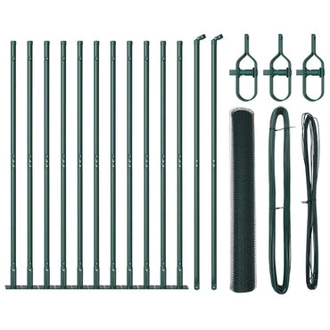 vidaXL Zaunpfosten Grün 25 x 0,8 m (25 mm Mesh) Stahl und PVC