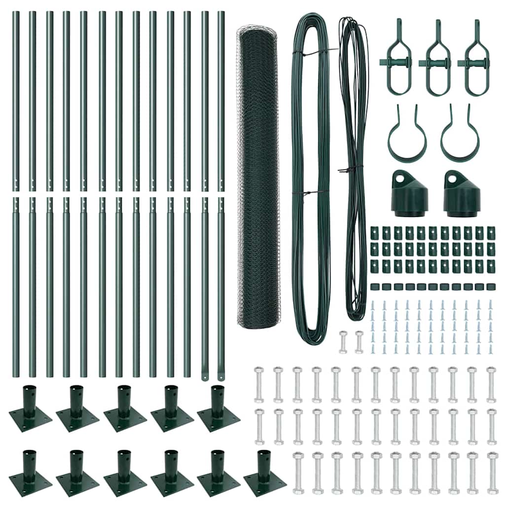Zaunpfosten Grün 25 x 1 m (13 mm Gewebe) Stahl