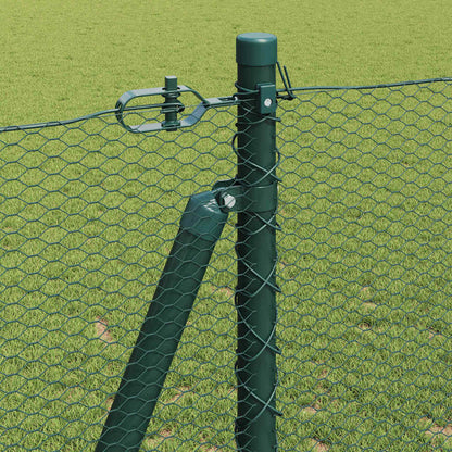 vidaXL Zaunpfosten Grün 25 x 1,2 m (13 mm Maschen) Stahl