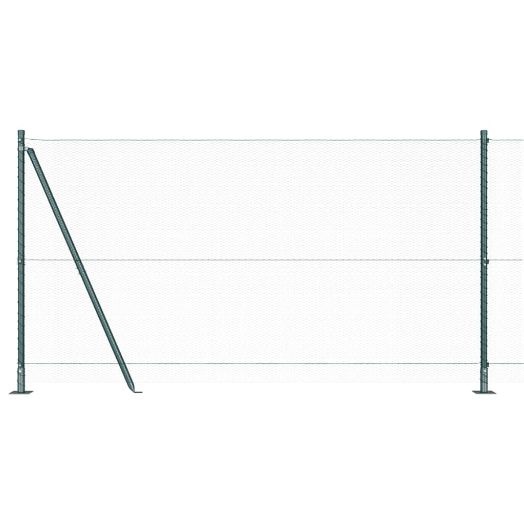 vidaXL Zaunpfosten Grün 25 x 1,2 m (13 mm Maschen) Stahl